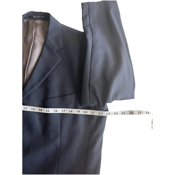 Vintage HUGO BOSS Sokrates Sigma Men 44T Blazer Wool Tweed 4 Button Gray Jacket - Picture 13 of 14